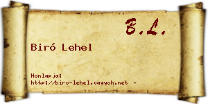 Biró Lehel névjegykártya
